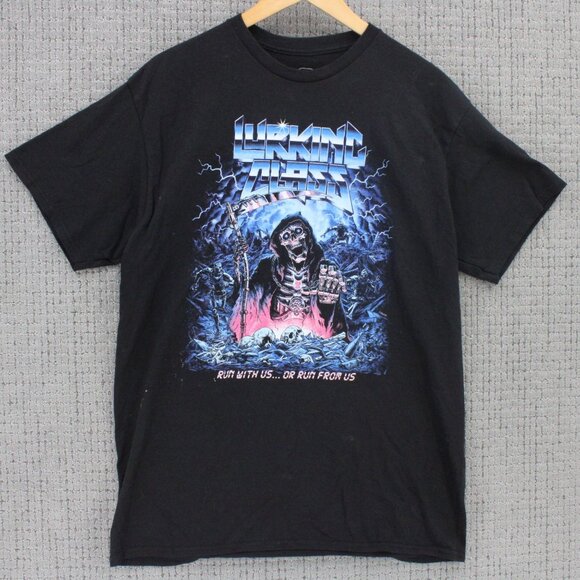 Lurking Class Shirt Men Large L Black Short Sleeve Stikker Run Death Graphic Art - Picture 1 of 8